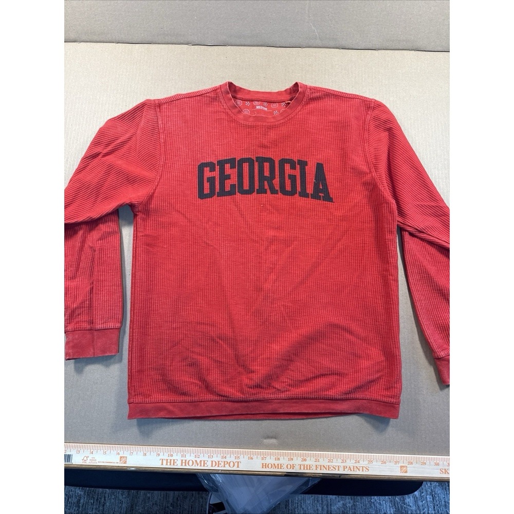 Georgia Bulldogs, Pressbox Comfy Cord Women's Pullover Sweatshirt Medium